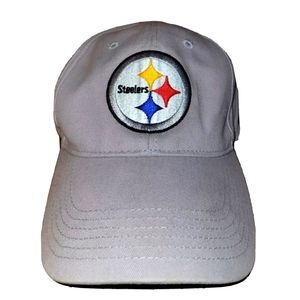 Men's Steelers Football NFL Logo Hat Baseball Cap Gray Taupe Hook & Loop